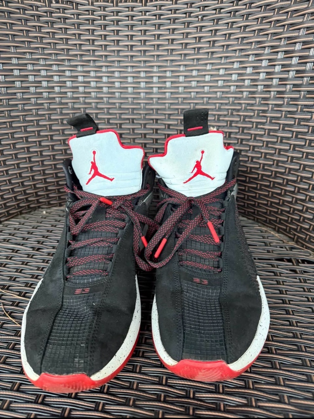 Jordan Youth Black, Red and White High-Top Sneakers